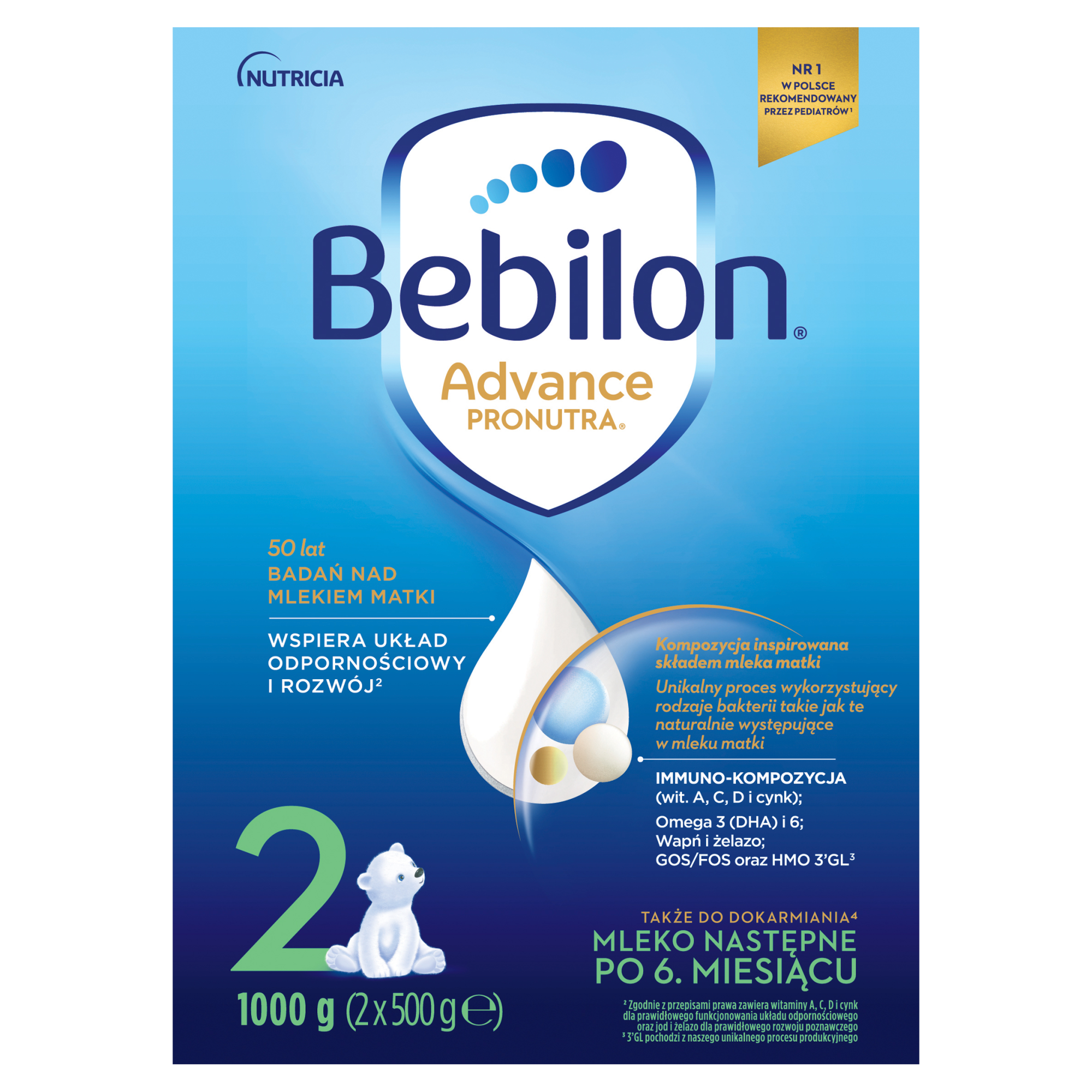 Bebilon 2 Pronutra Advance mleko modyfikowane po 6 miesiącu 1000 g zdjęcie
