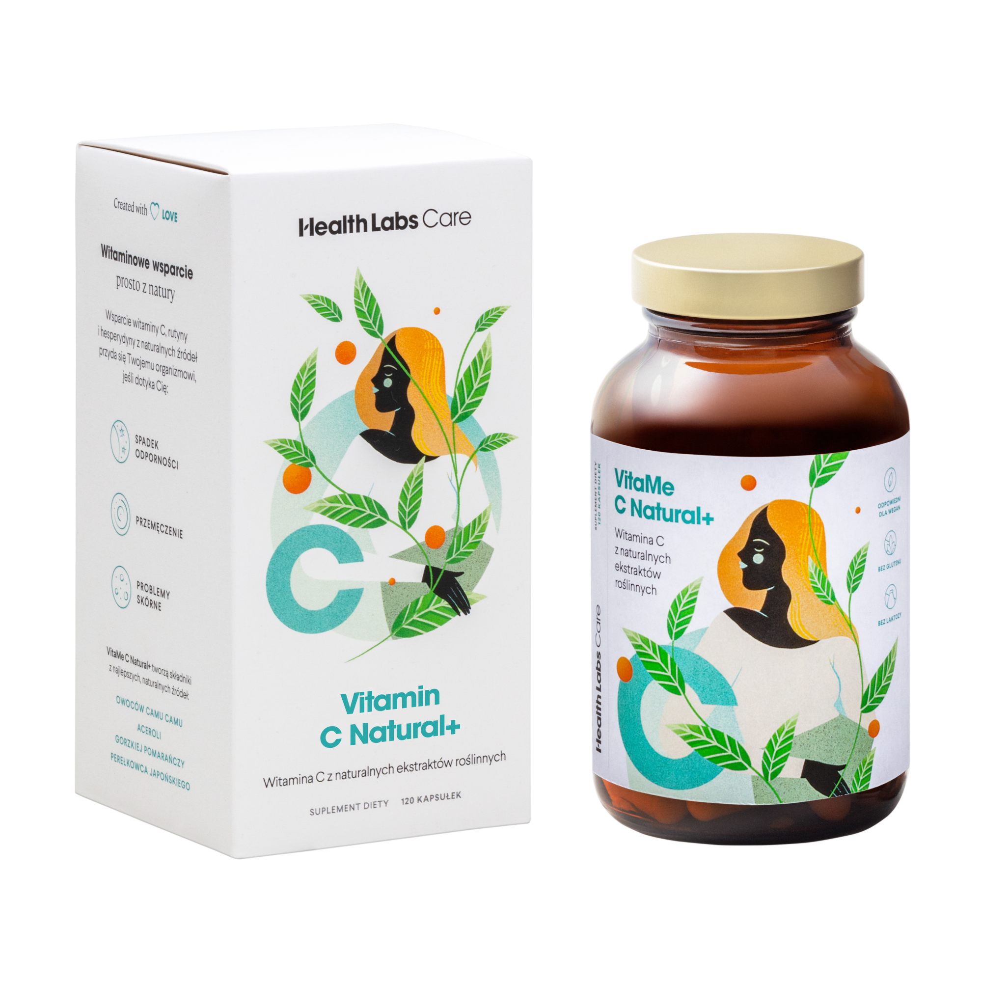 Health Labs Care, Vitamin C Natural+, kapsułki, 120 sztuk