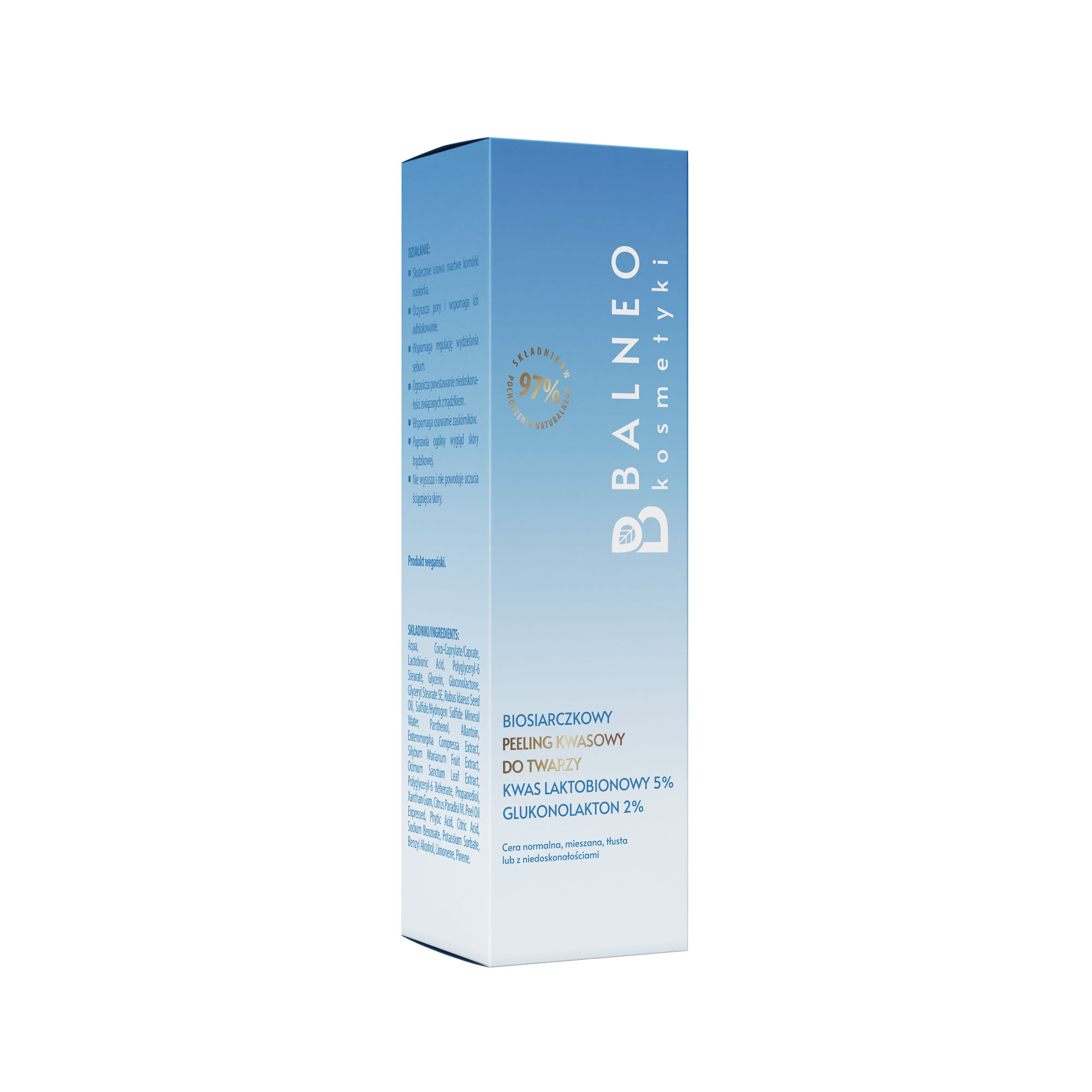 Balneokosmetyki Biosiarczkowy peeling kwasowy do twarzy kwas laktobionowy 5% glukonolakton 2%, 30 ml zdjęcie