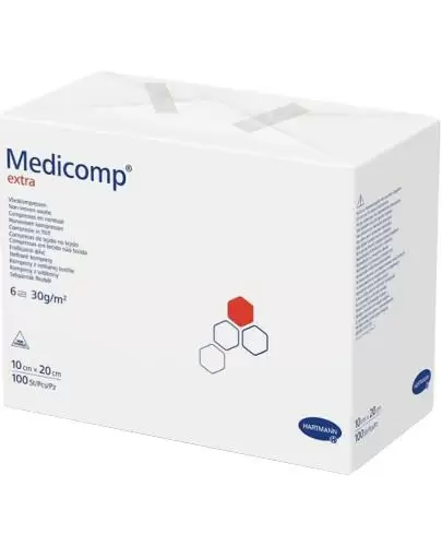 Hartmann Medicomp Extra kompresy z włókniny niejałowe 10cm x 20cm 100 sztuk zdjęcie