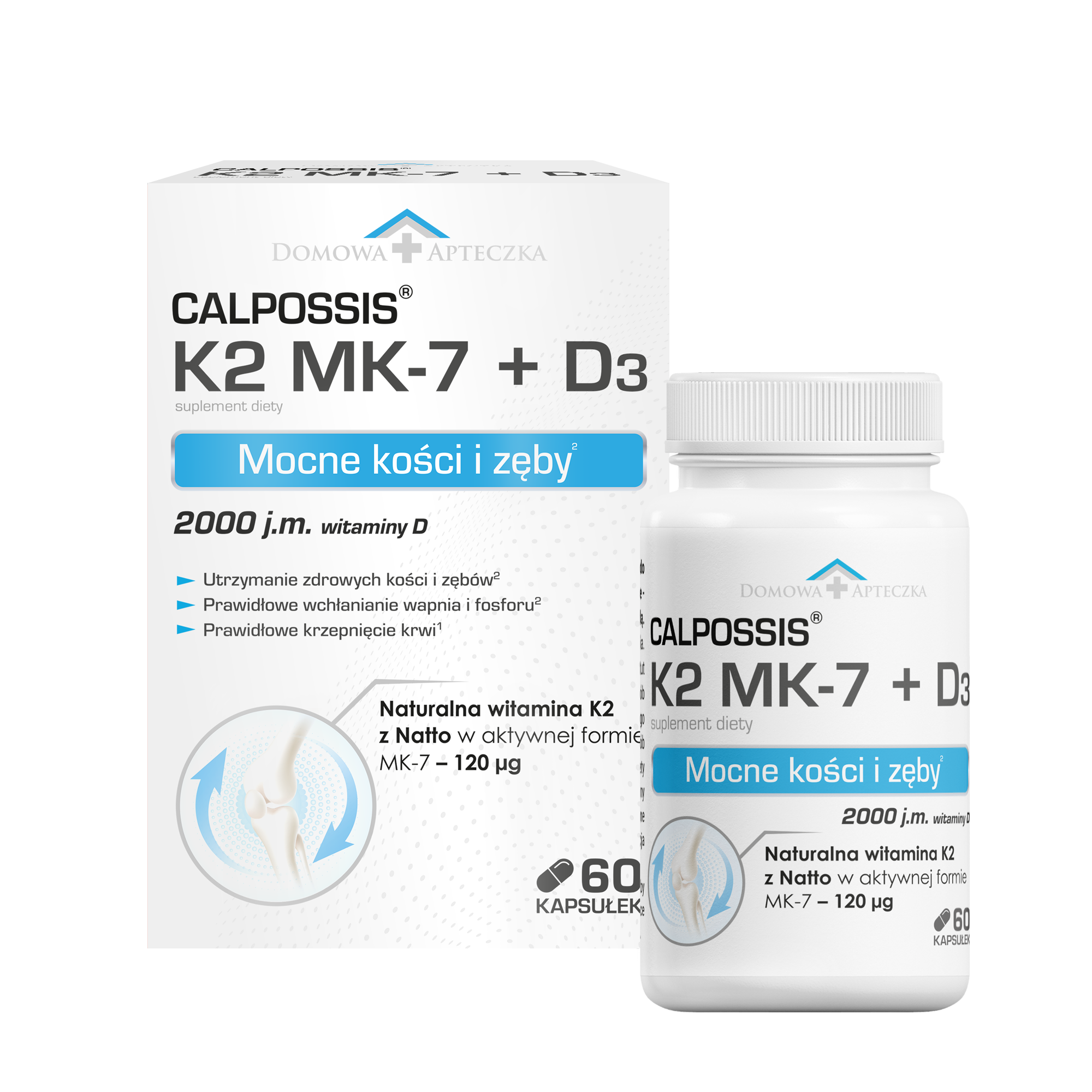 Domowa Apteczka Calpossis K2 MK7 + D3, 60 kapsułek zdjęcie