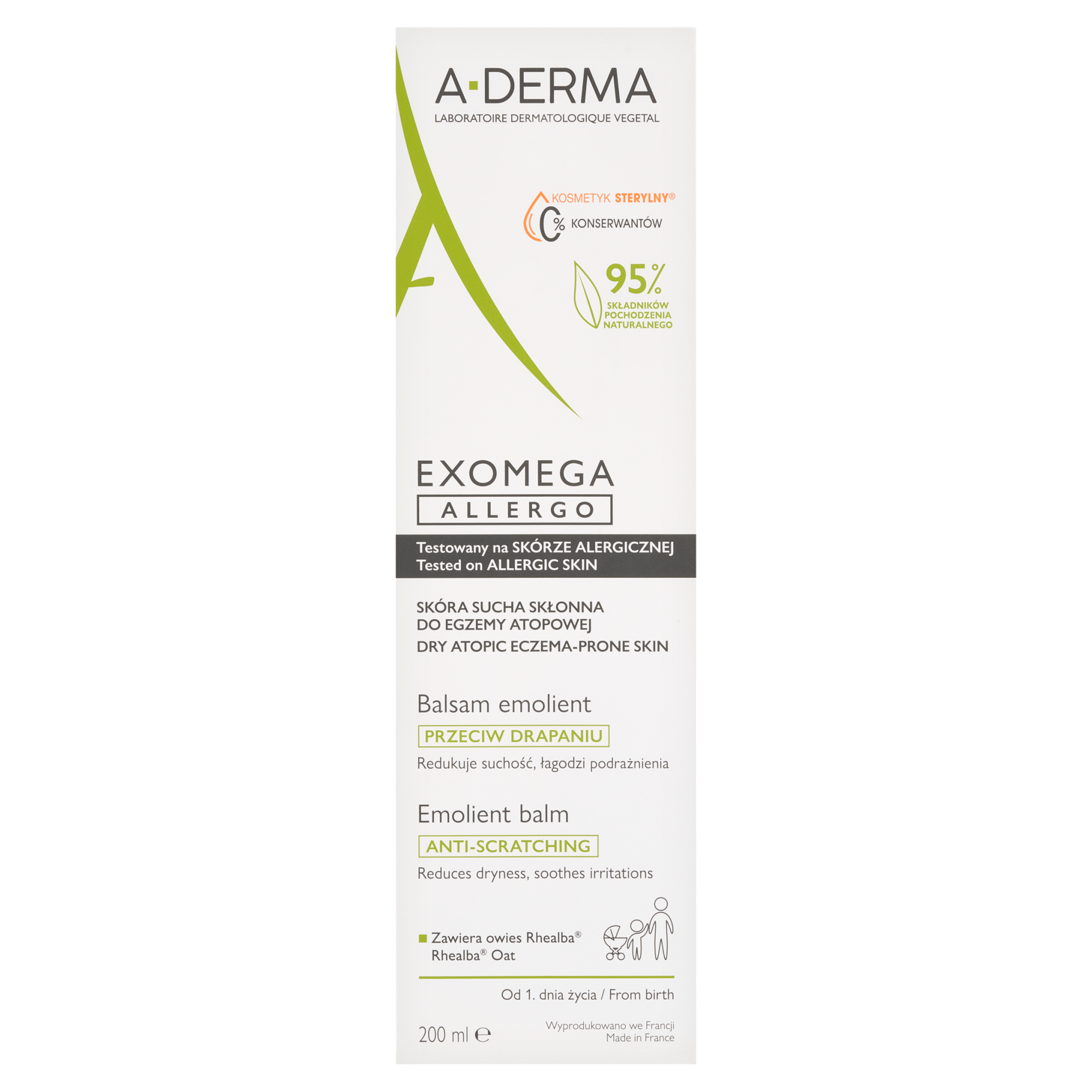 A-Derma Exomega Allergo Balsam emolient, 200 ml zdjęcie