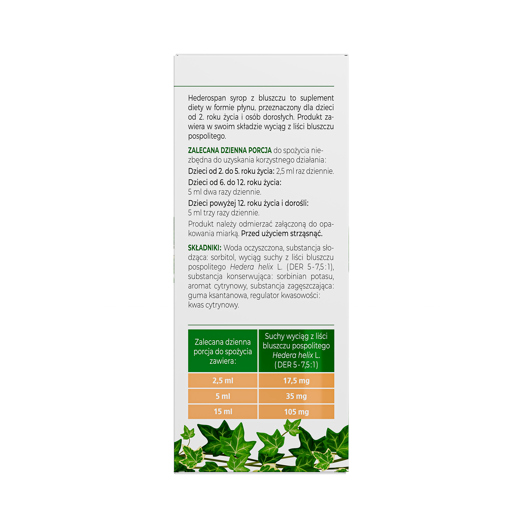 Hederospan, syrop z z bluszczu pospolitego, 120 ml