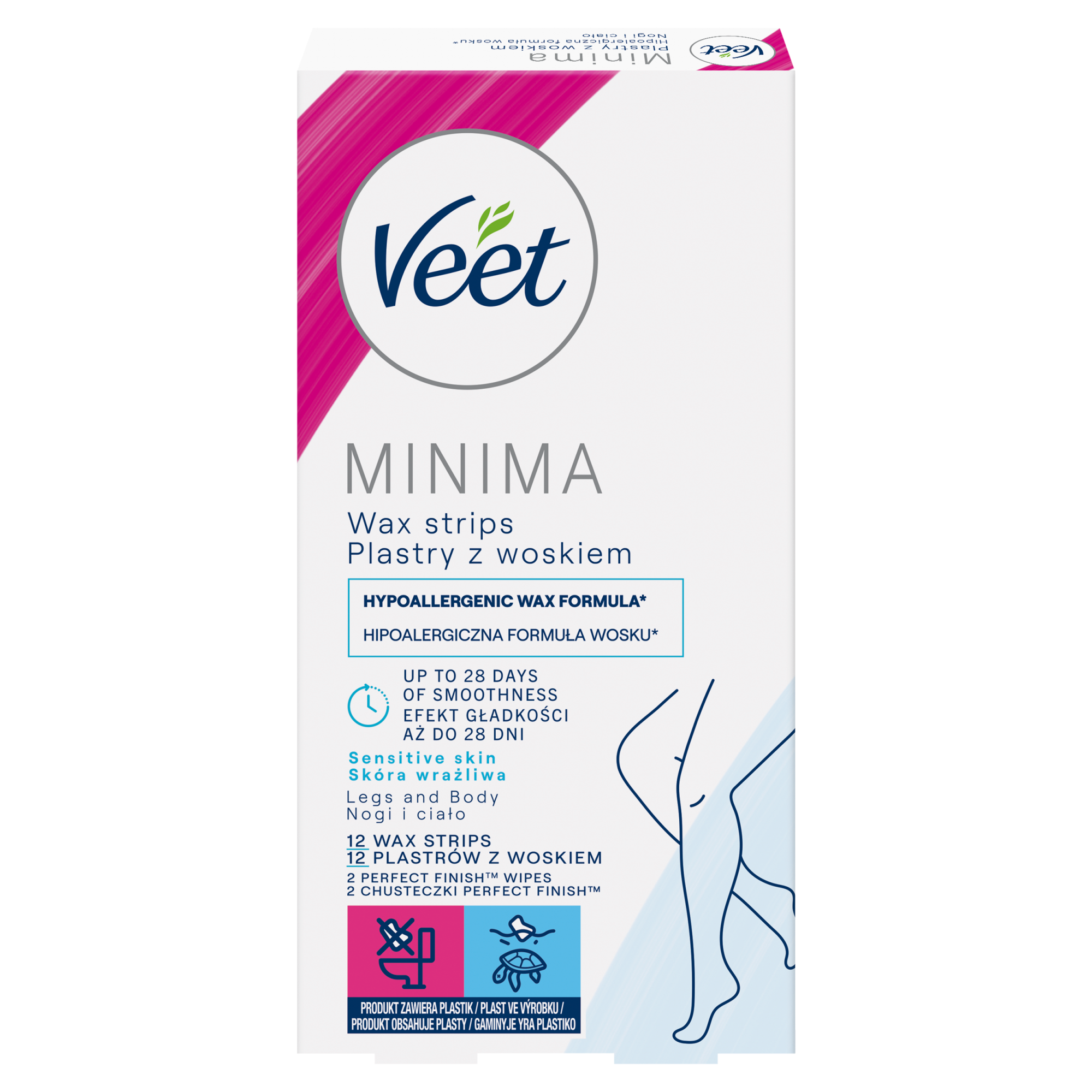 Veet Minima Plastry do depilacji z woskiem dla skóry wrażliwej - 12 szt. - cena, opinie, wskazania