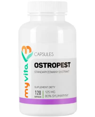 MyVita Ostropest ekstrakt 125 mg sylimaryna 80% 120 kapsułek zdjęcie