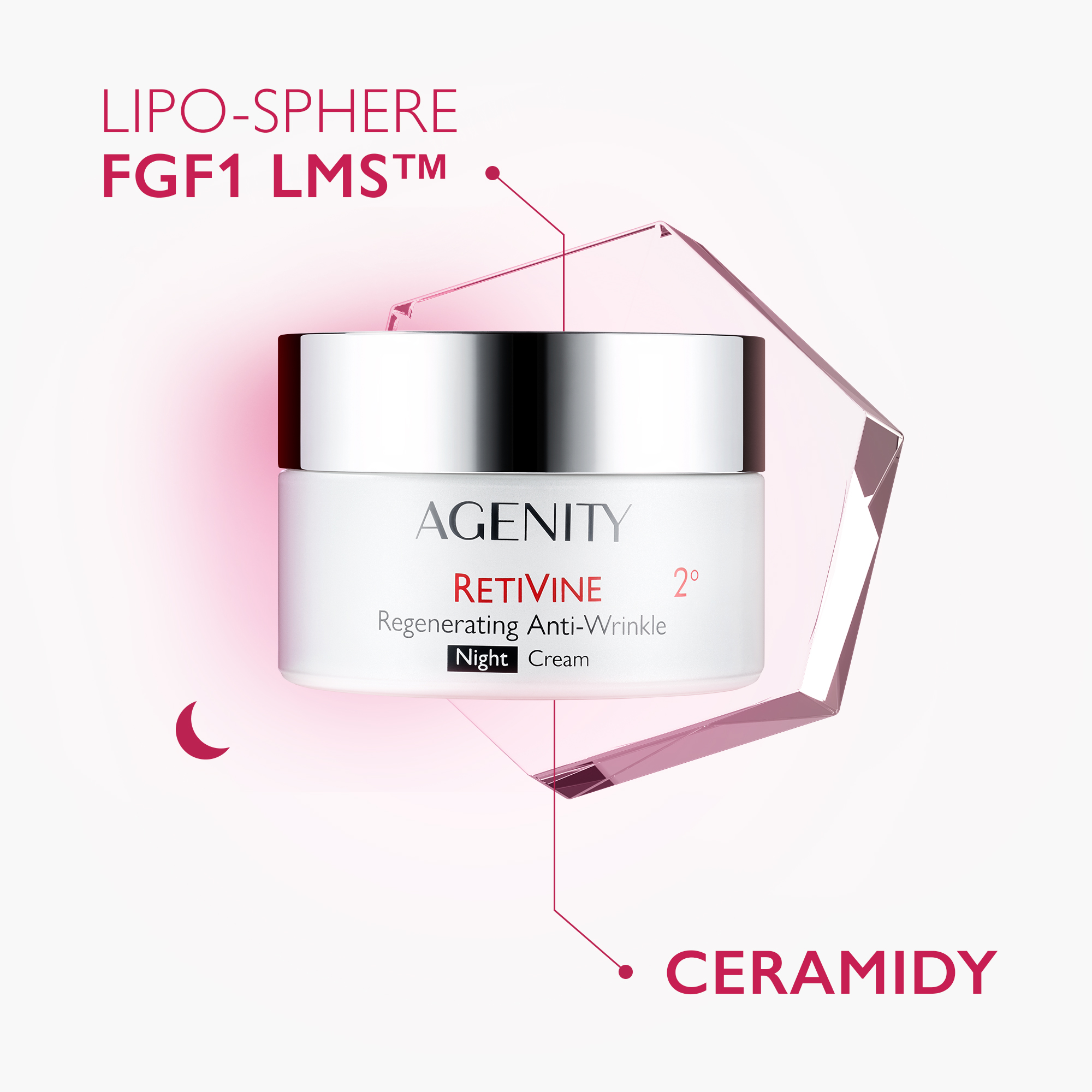 Agenity Retivine 2°, Krem przeciwzmarszczkowy regenerujący na noc, 50 ml