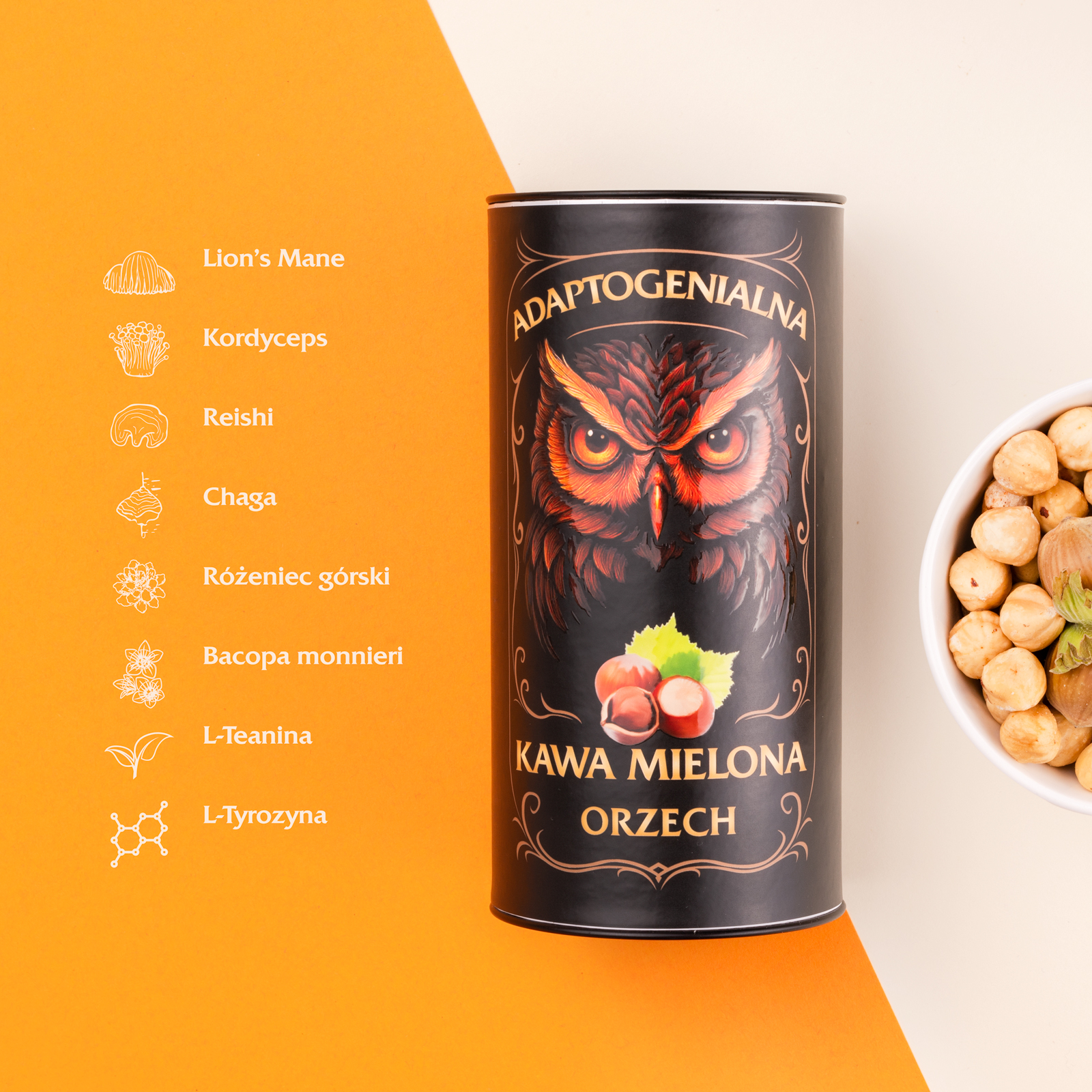 Adaptogenialna kawa mielona orzech, 100 g