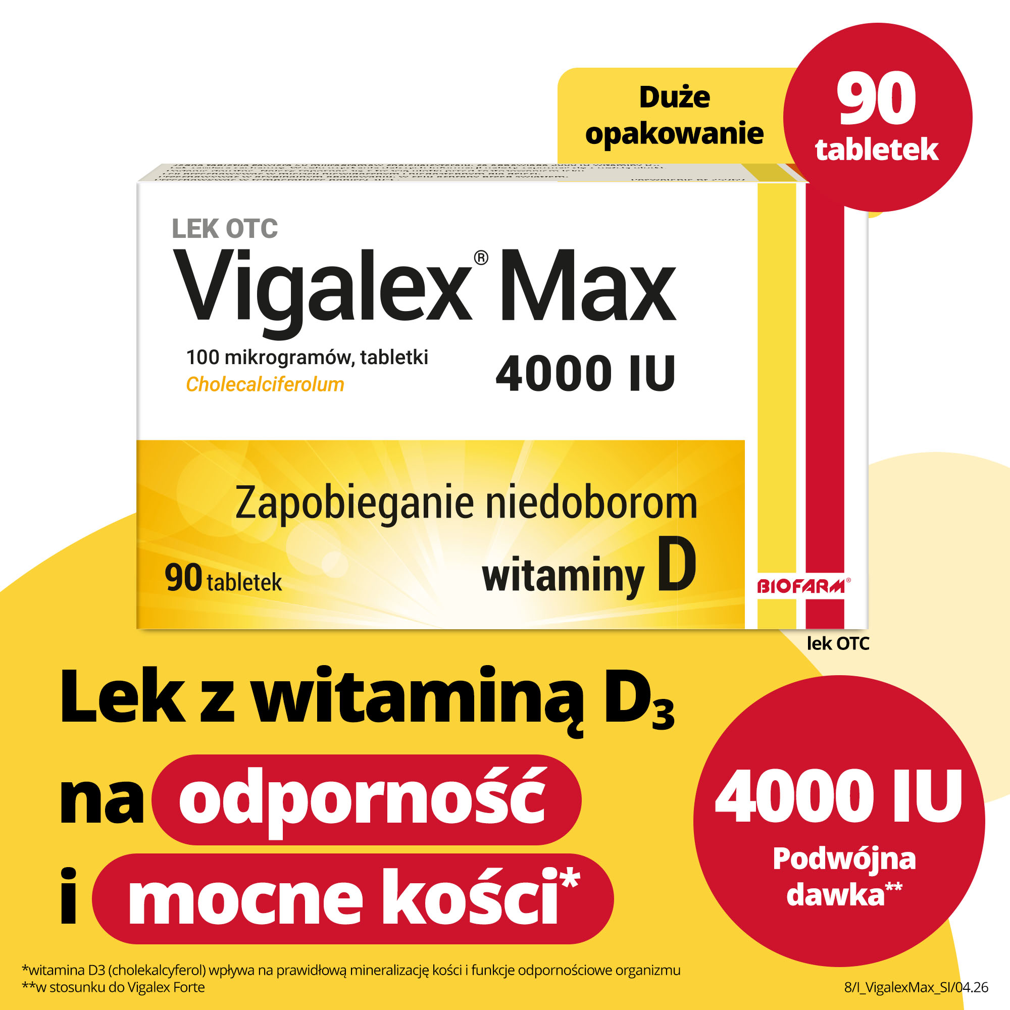 Vigalex Max, 4000 IU, tabletki, 90 sztuk
