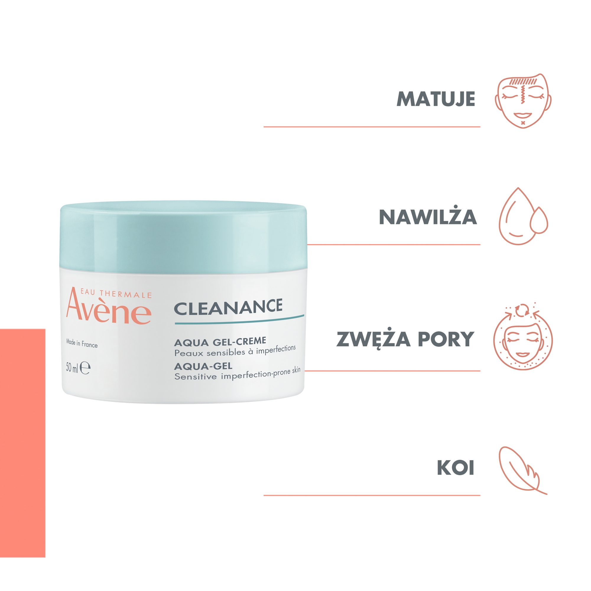 Avene Cleanance Aqua-Gel matujący skóra wrażliwa, 50 ml