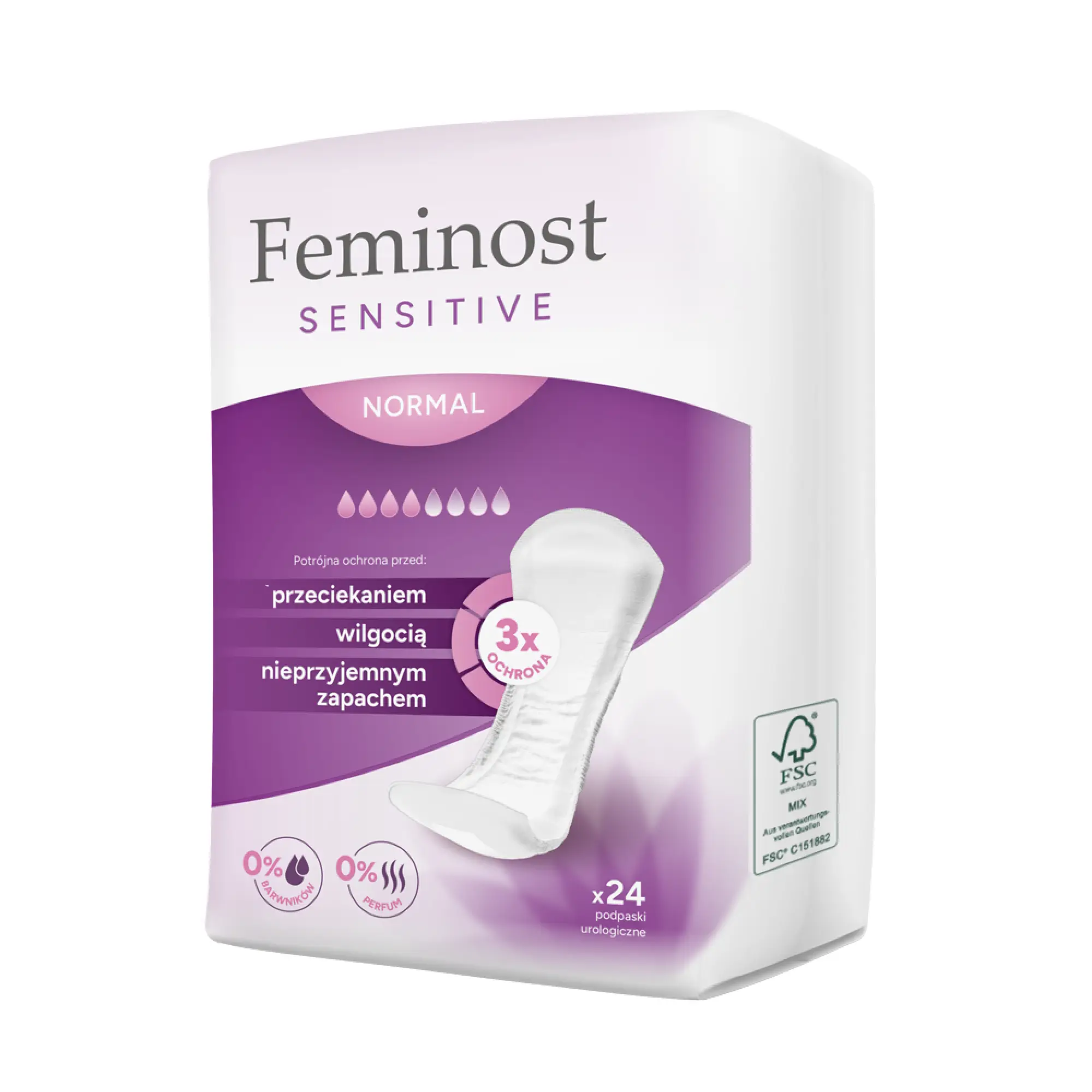 Feminost Sensitive, normal podpaski urologiczne, 24 sztuki zdjęcie