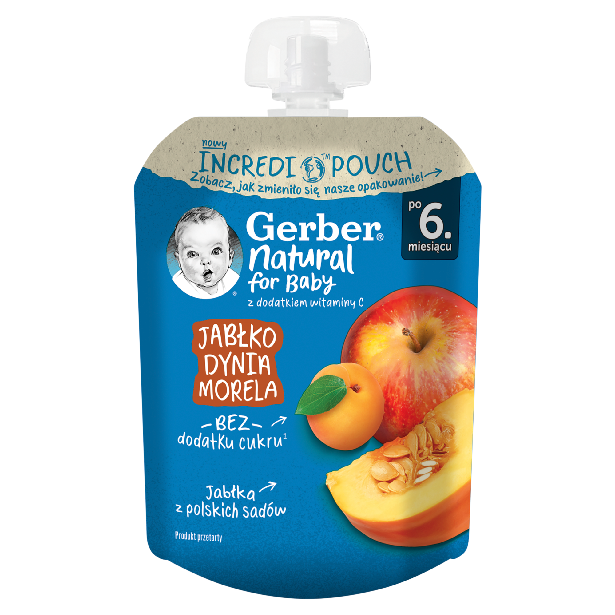 Gerber Natural For Baby Deserek jabłko dynia morela po 6. miesiącu, 80 g zdjęcie
