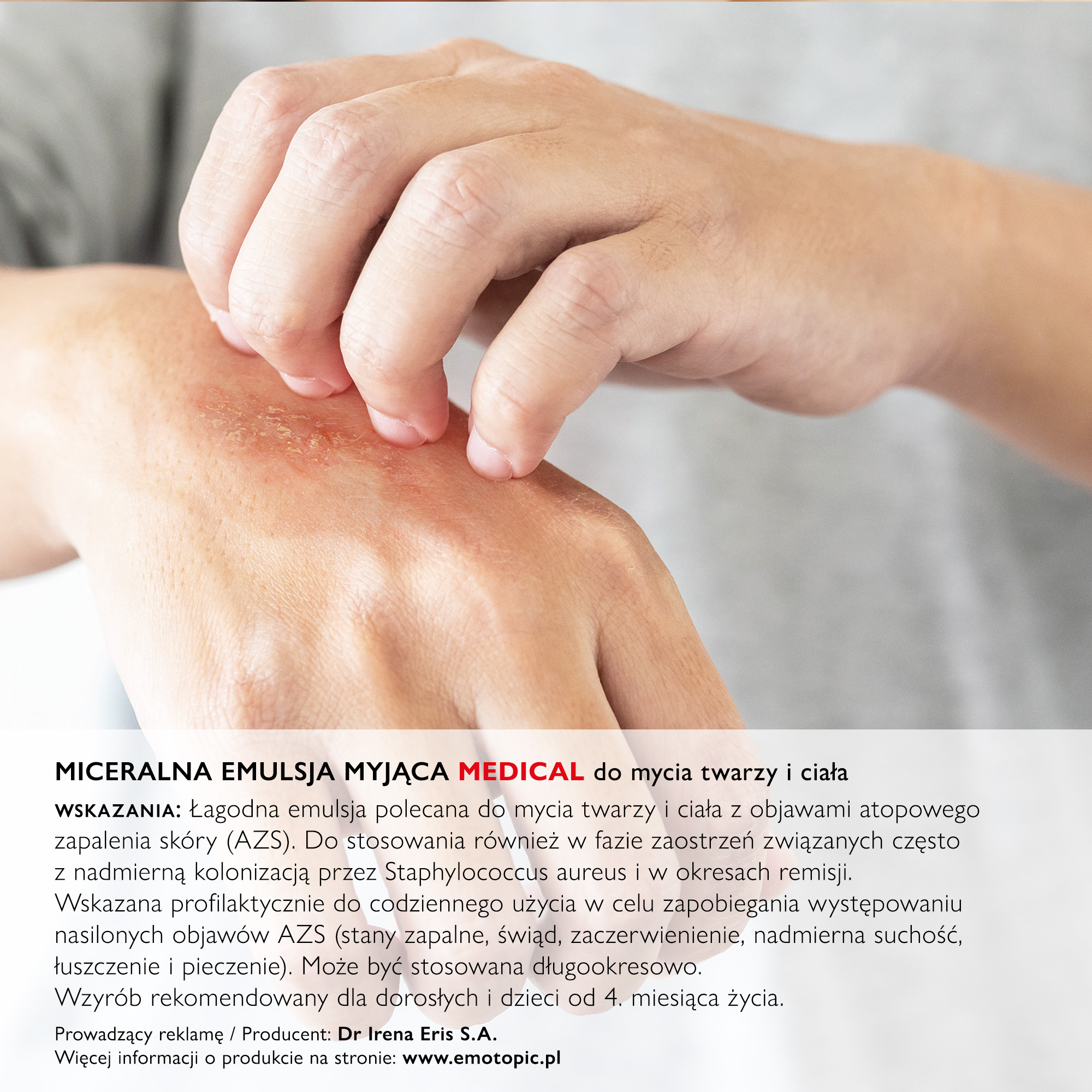 Emotopic Bacteria Control micelarna emulsja myjąca Medical do twarzy i ciała 190 ml