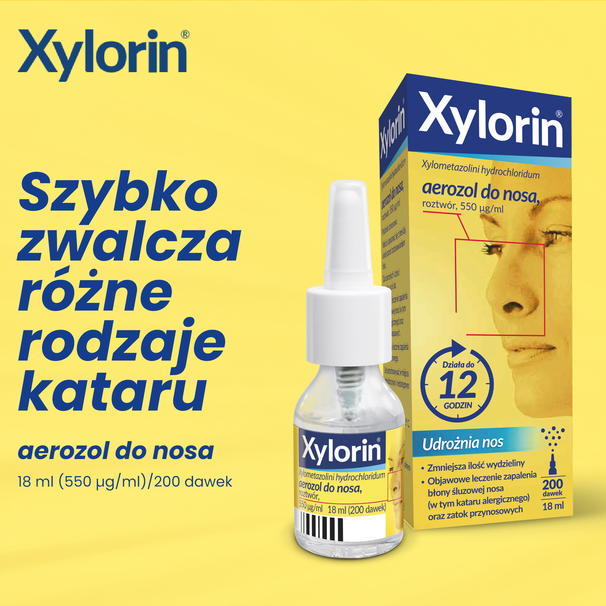 Xylorin 0,55 mg/ml aerozol do nosa 18 ml