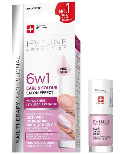 EVELINE COSMETICS Nail Therapy Professional Skoncentrowana odżywka do paznokci nadająca kolor 6w1, Pink Pearl, 5 ml zdjęcie