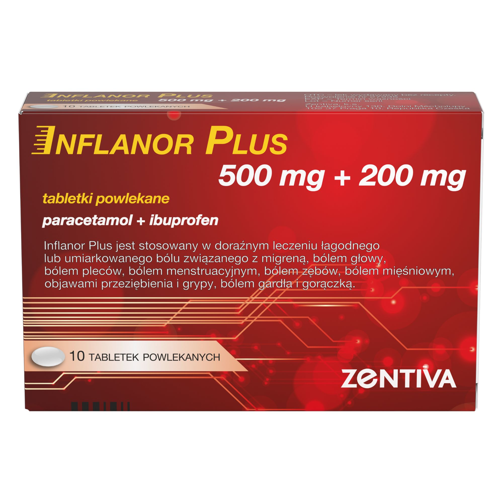 Inflanor Plus 500 mg + 200 mg, 10 tabletek zdjęcie