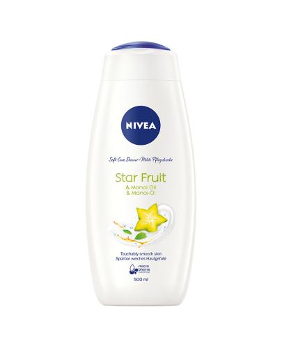 Nivea Soft Care Shower Star Fruit Żel pod prysznic z olejkiem monoi o zapachu owocu karamboli, 500 ml, cena, opinie, właściwości zdjęcie