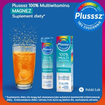 Plusssz 100% Multiwitamina + Magnez 20 tabletek musujących