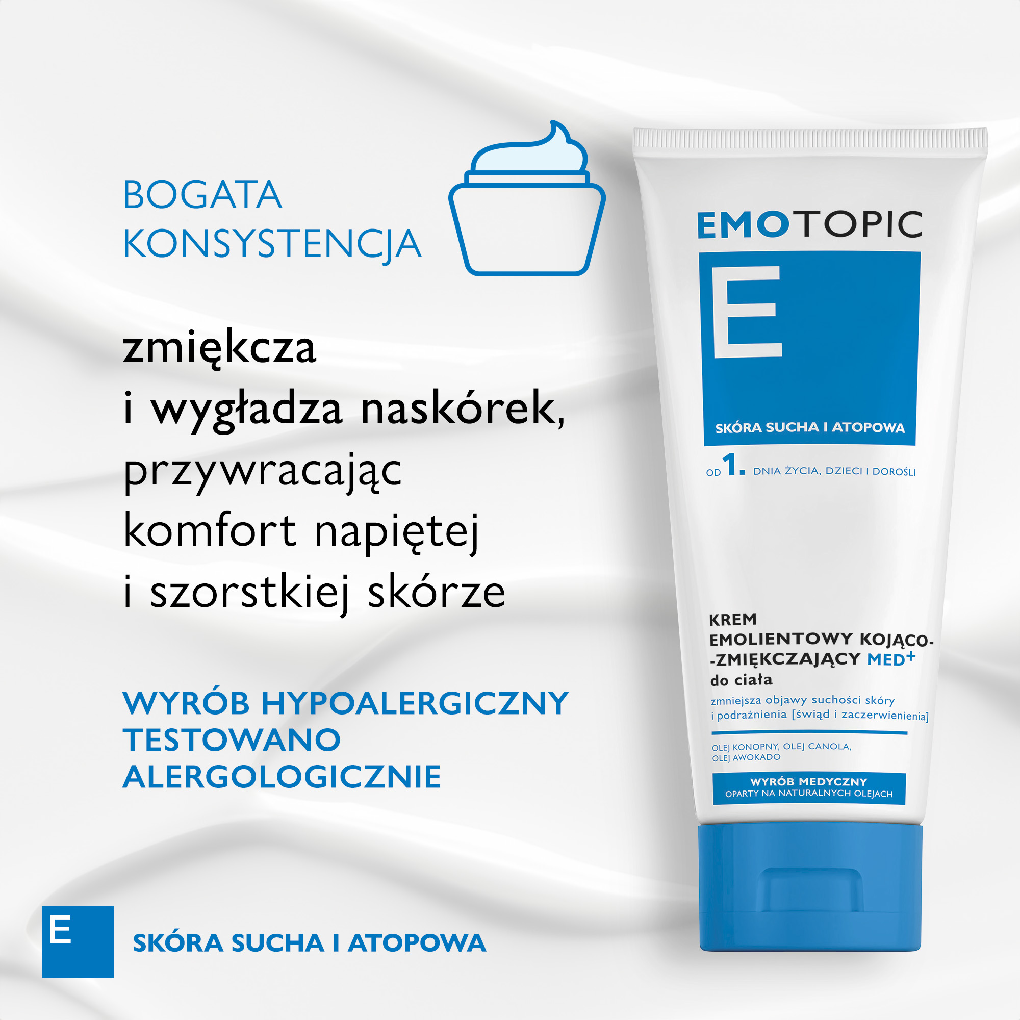Emotopic krem emolientowy kojąco-zmiękczający MED+ do ciała do codziennego stosowania 200 ml