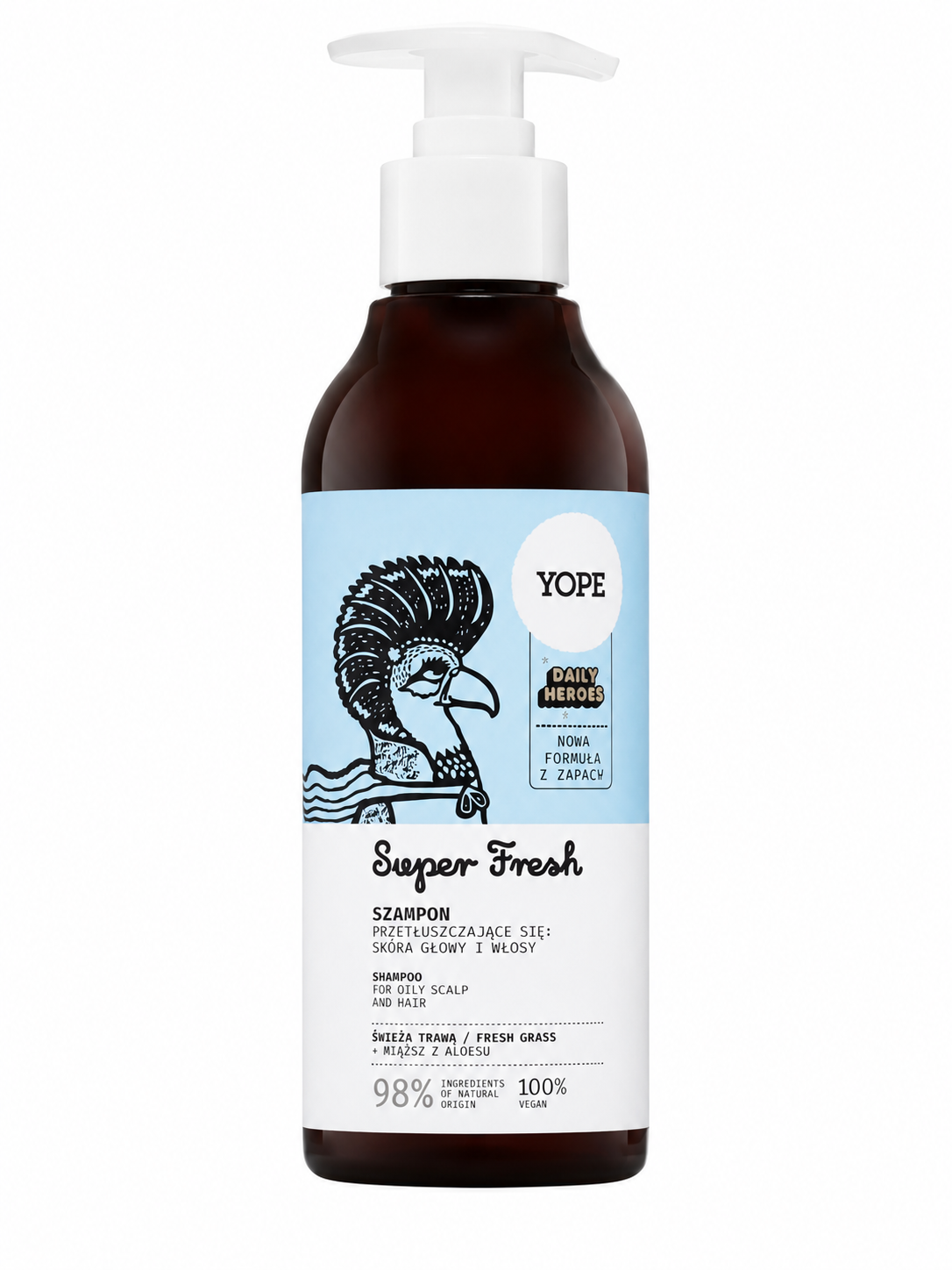 YOPE Świeża trawa Szampon do włosów, 300 ml