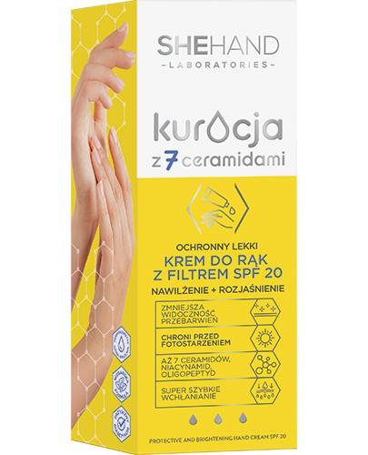 SheHand Kuracja z 7 ceramidami Ochronny lekki krem do rąk z filtrem SPF20 nawilżenie rozjaśnienie, 75 ml zdjęcie
