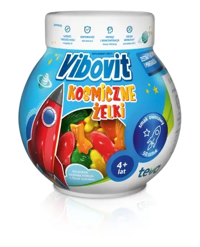Vibovit Kosmiczne Żelki, smak owocowy, 50 sztuk zdjęcie