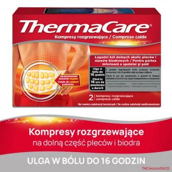ThermaCare kompresy rozgrzewające na dolne okolice pleców i stawy biodrowe 2 sztuki