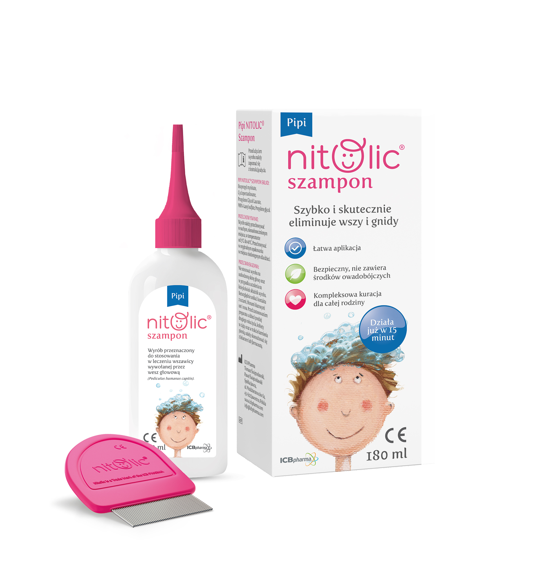 Pipi Nitolic Szampon, na wszy i gnidy, 180 ml zdjęcie