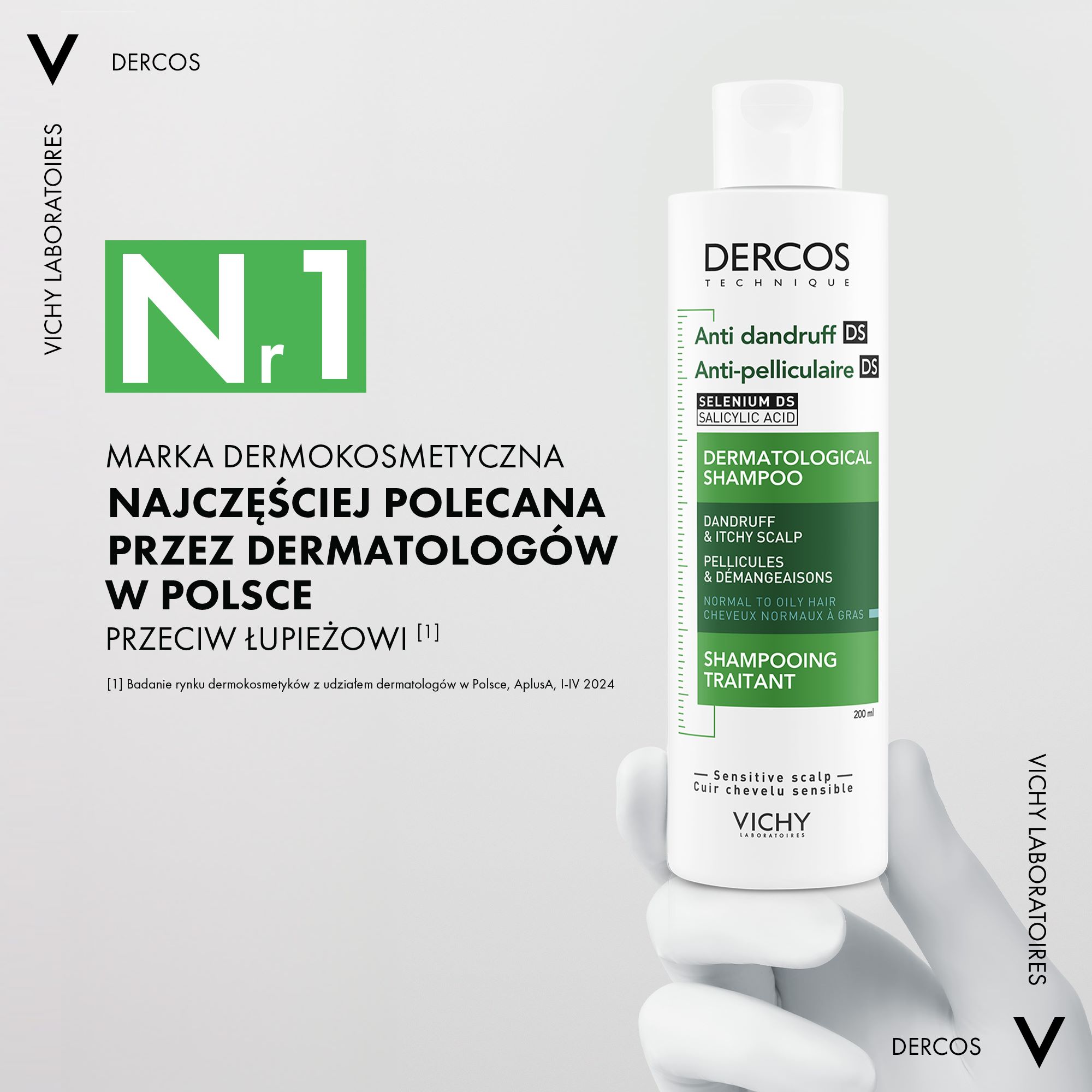 Vichy Dercos szampon przeciwłupieżowy do włosów normalnych i przetłuszczających się 200 ml
