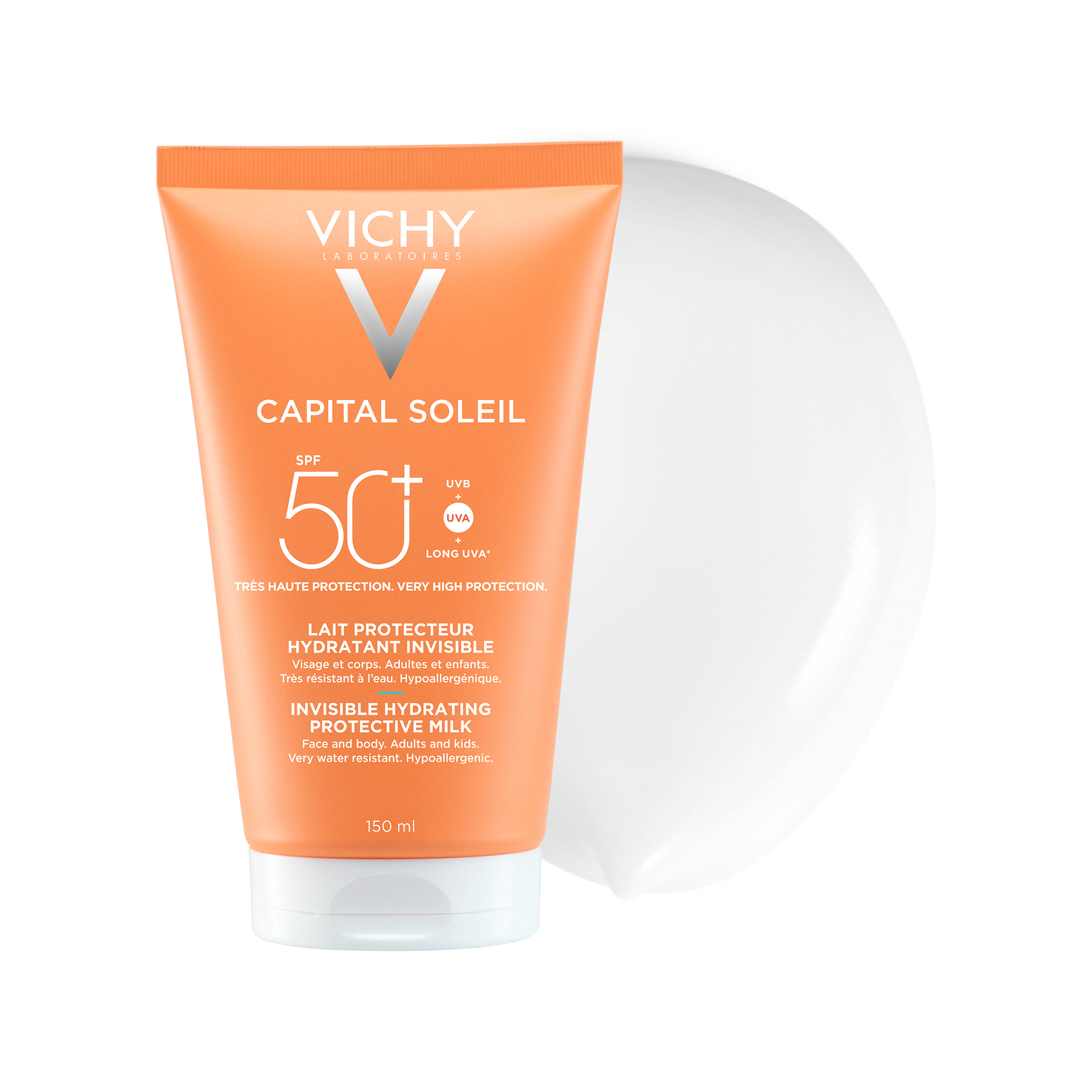Vichy Capital Soleil, nawilżające mleczko ochronne do ciała SPF 50, 150 ml