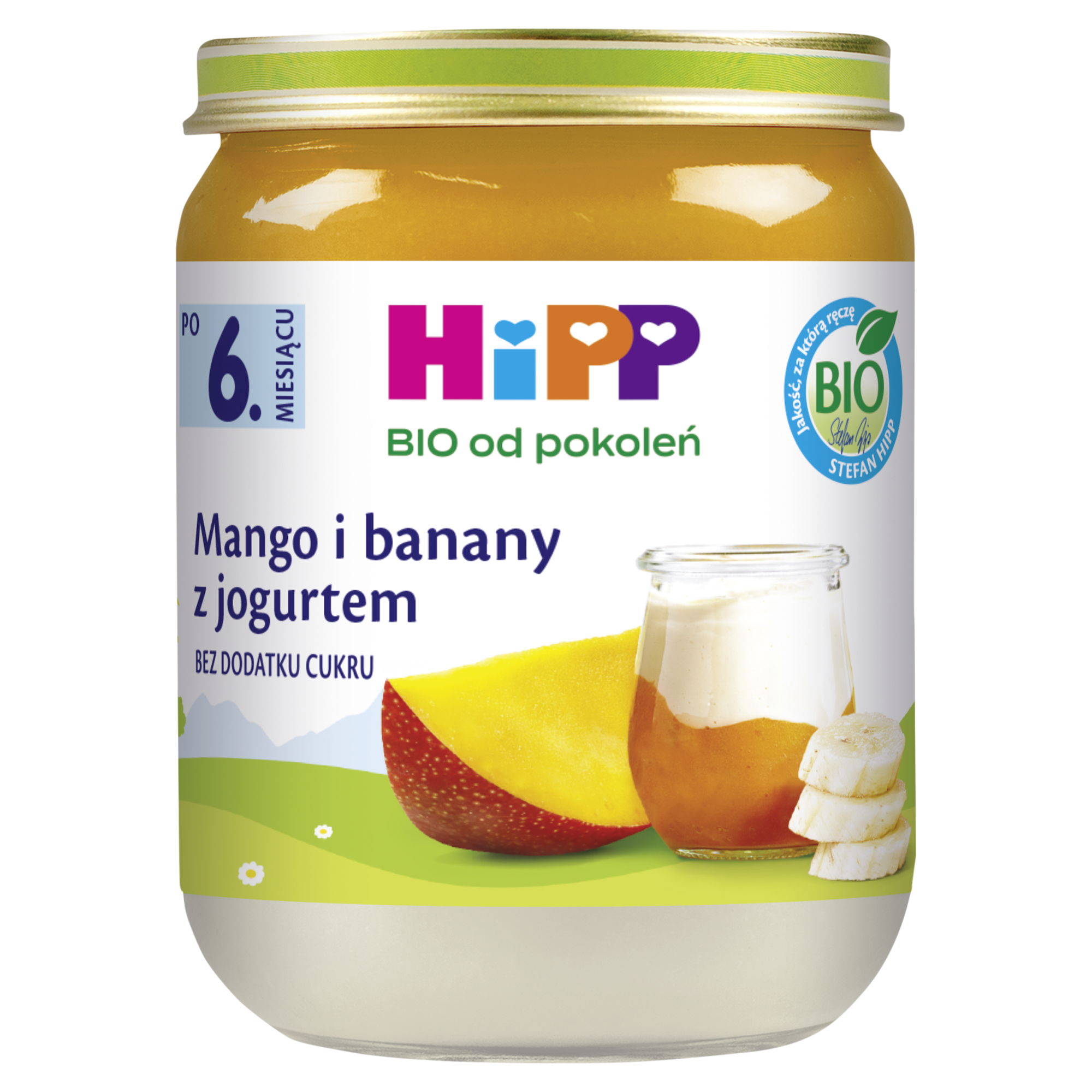 HiPP BIO od pokoleń, Mango i banany z jogurtem, po 6. m-cu, 160 g zdjęcie