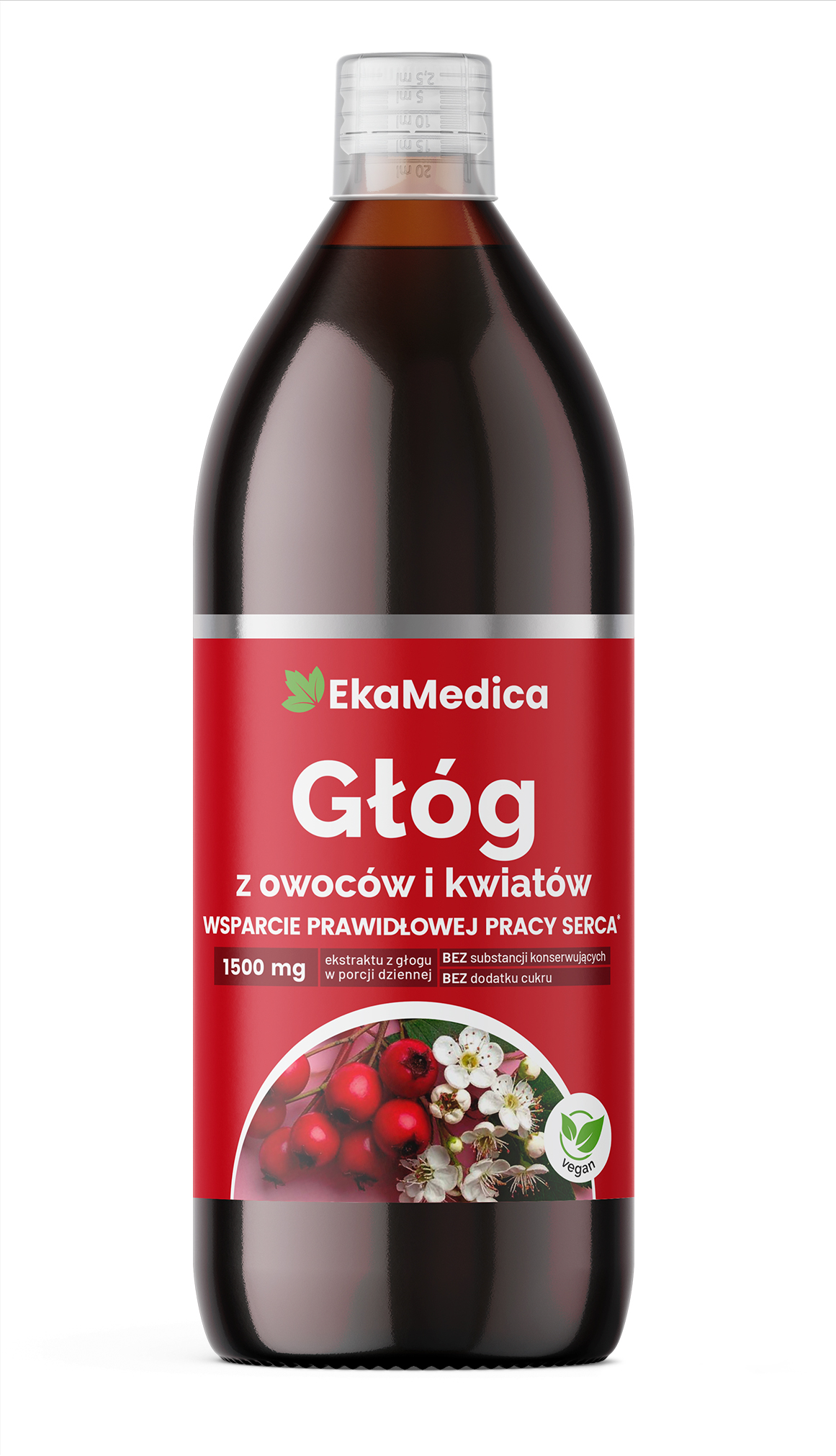 Ekamedica, Głóg z owoców i kwiatów, płyn, 1000 ml zdjęcie