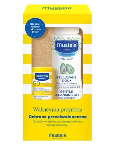 Mustela Wakacyjna Przygoda, Zestaw 2025 Delikatny Żel, 100 ml + Sztyft przeciwsłoneczny, 9 ml zdjęcie