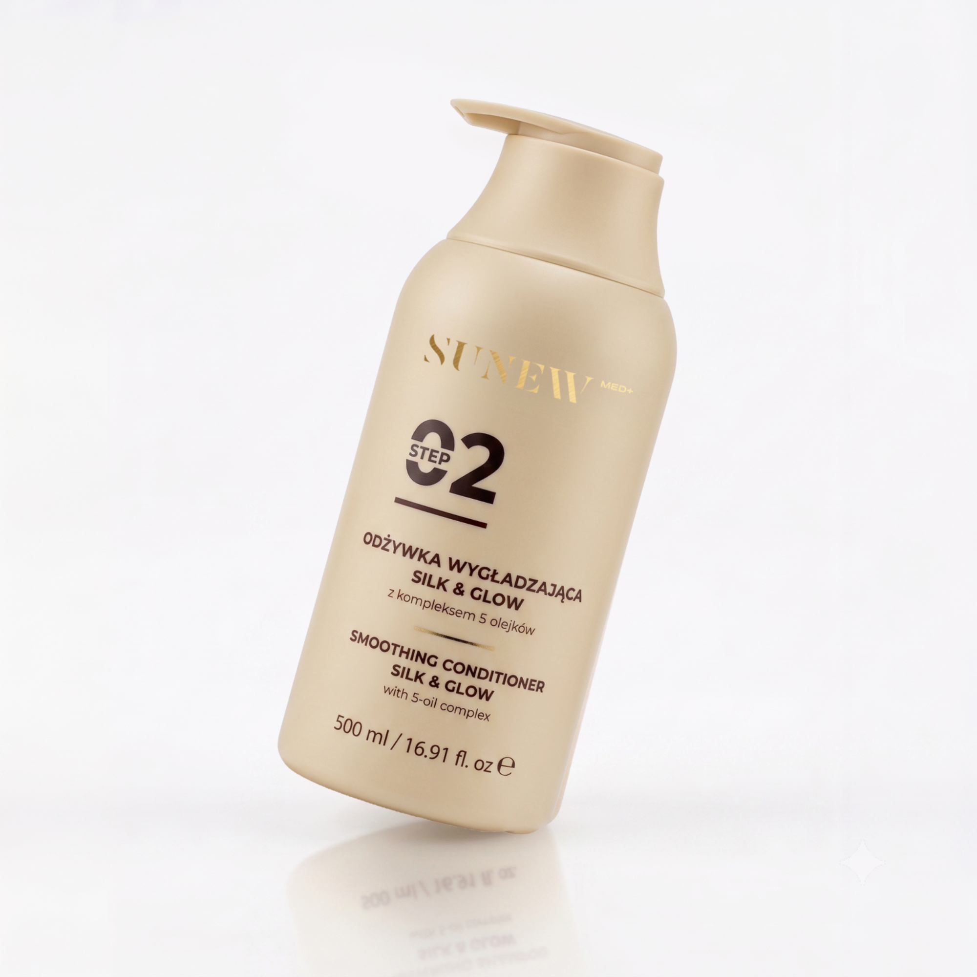 SunewMed+ Odżywka wygładzająca Silk&Glow z kompleksem 5 olejków, 500 ml