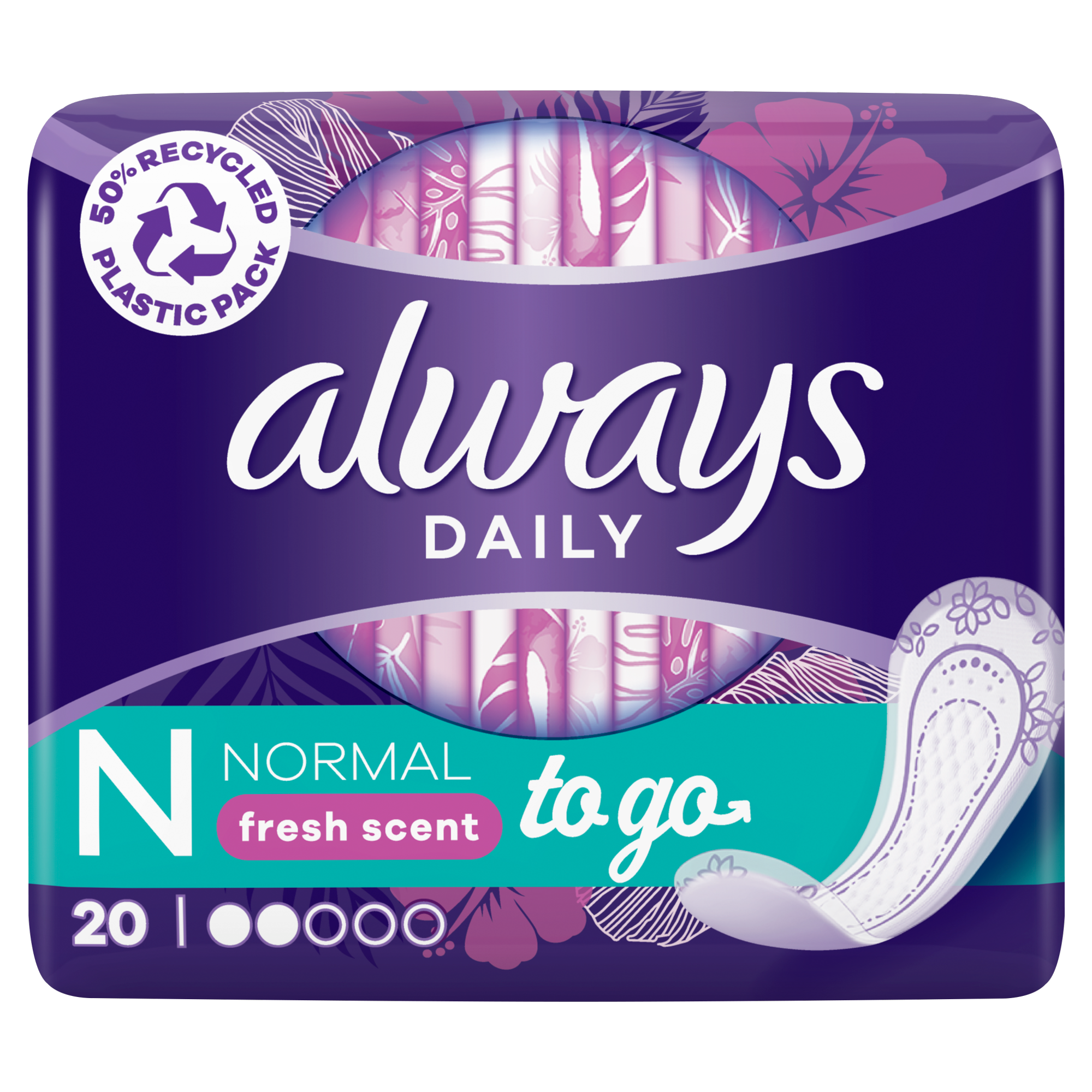 Always Dailies Normal To Go Wkładki higieniczne, 20 sztuk zdjęcie