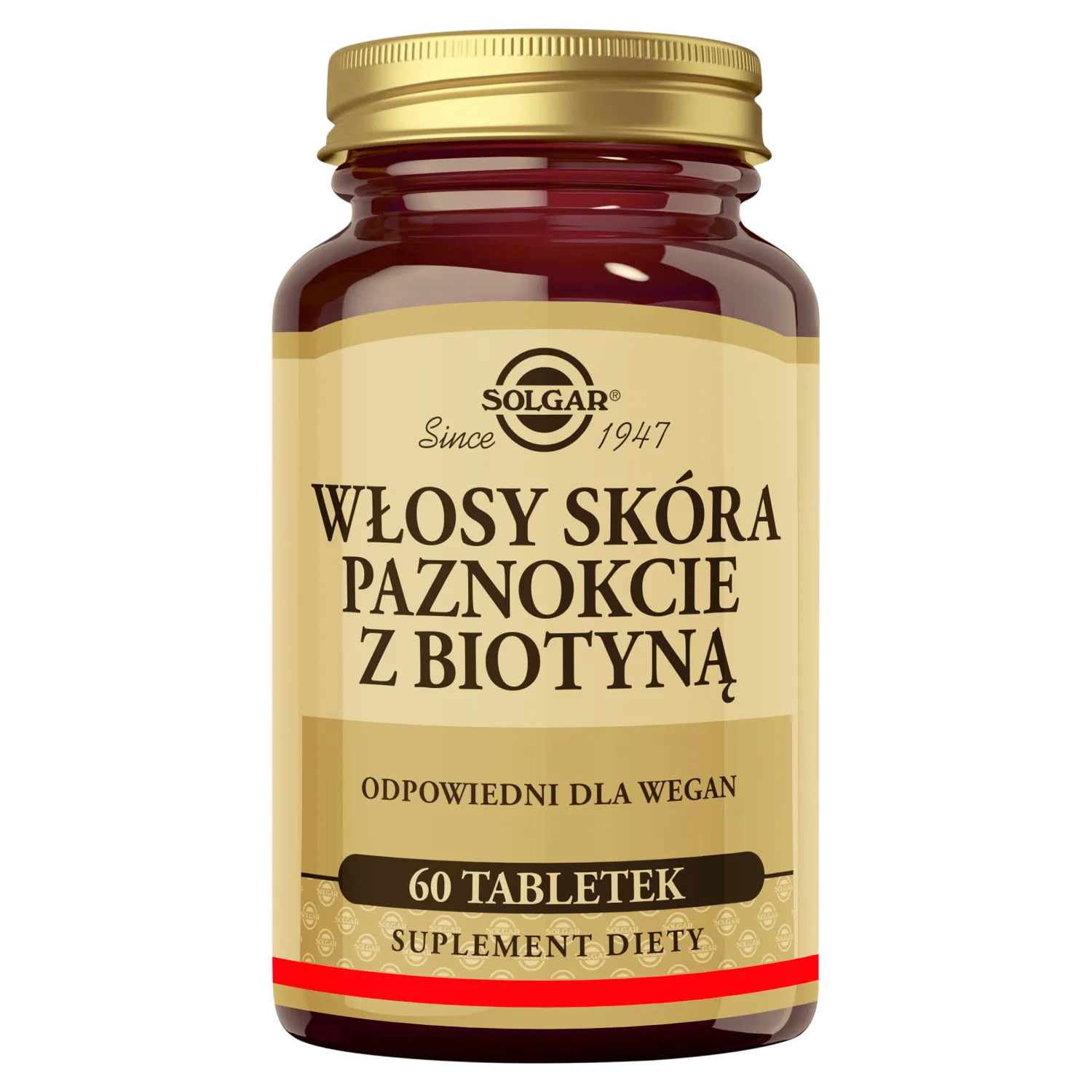 Solgar Włosy Skóra Paznokcie z biotyną, 60 tabletek zdjęcie