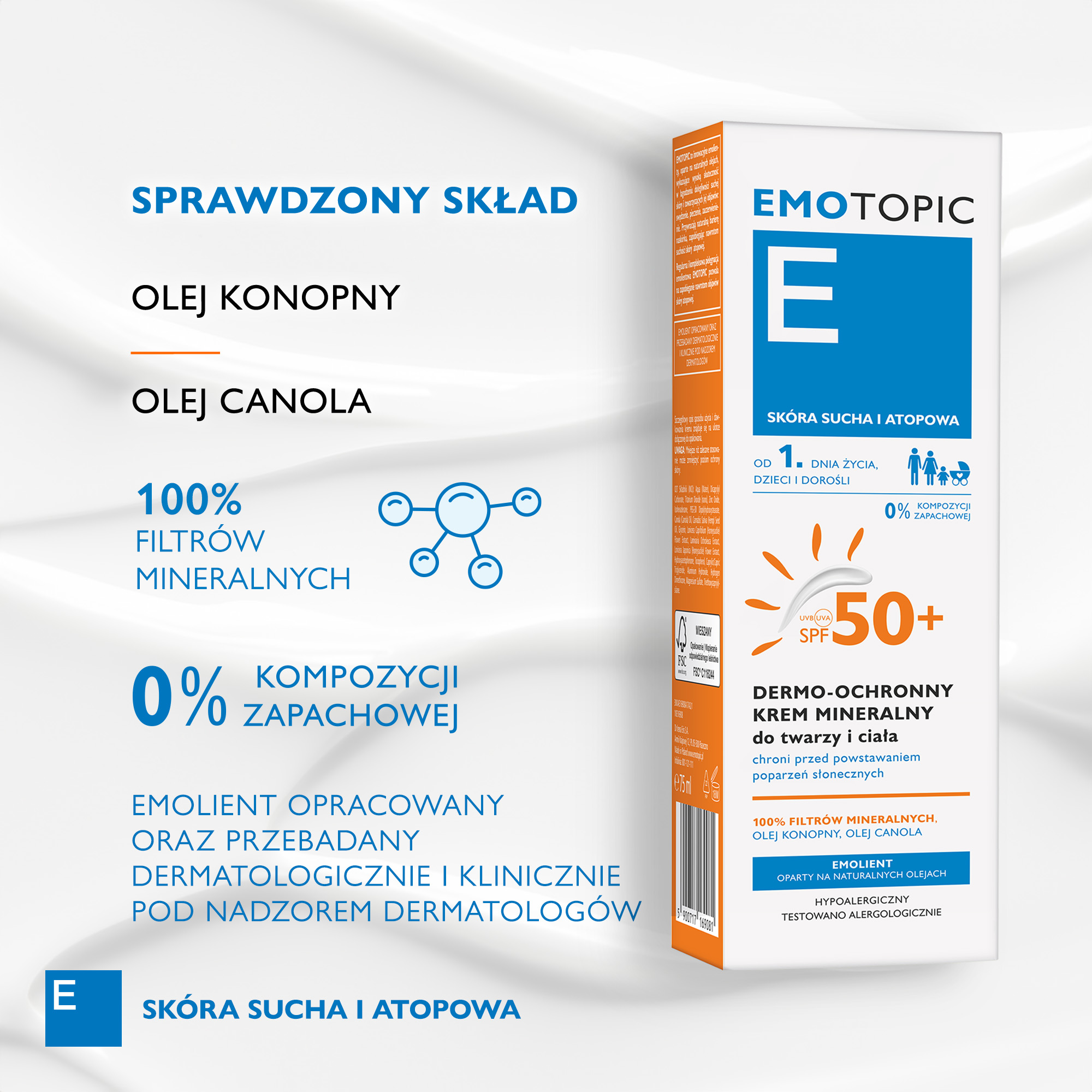 Pharmaceris Emotopic dermo-ochronny krem mineralny do ciała i twarzy SPF 50+ 75 ml