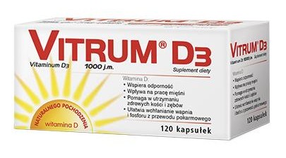 Vitrum D3, Witamina D3 1000 j.m., kapsułki, 120 sztuk zdjęcie