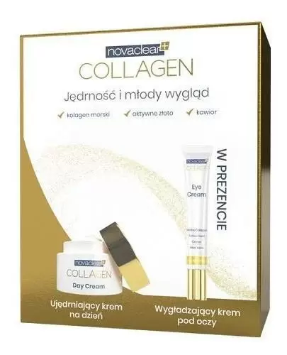 Novaclear Collagen ujędrniający krem do twarzy na dzień 50 ml + wygładzający krem pod oczy 15 ml [ZESTAW] zdjęcie