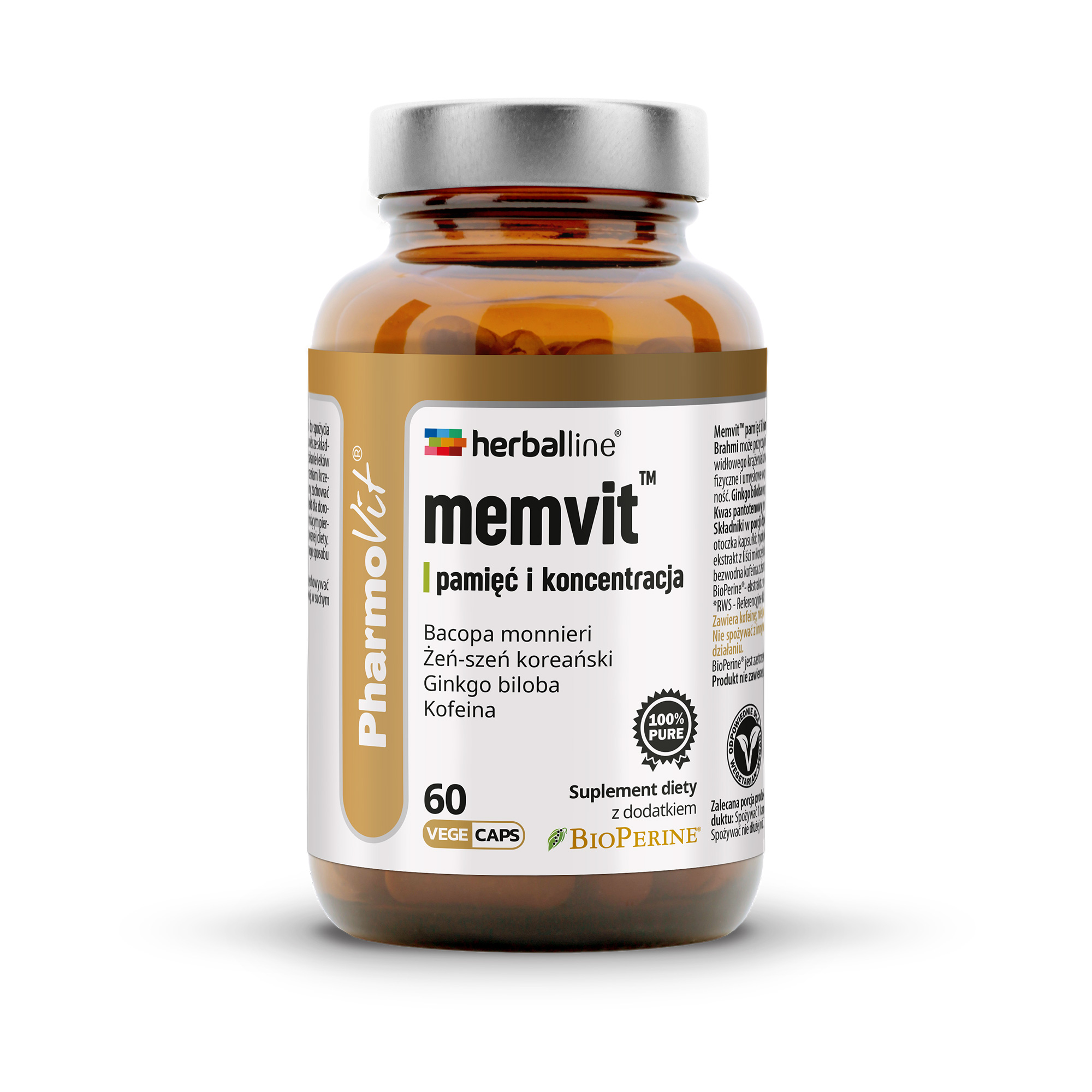 PharmoVit Herballine Memvit, kapsułki vege, 60 sztuk zdjęcie