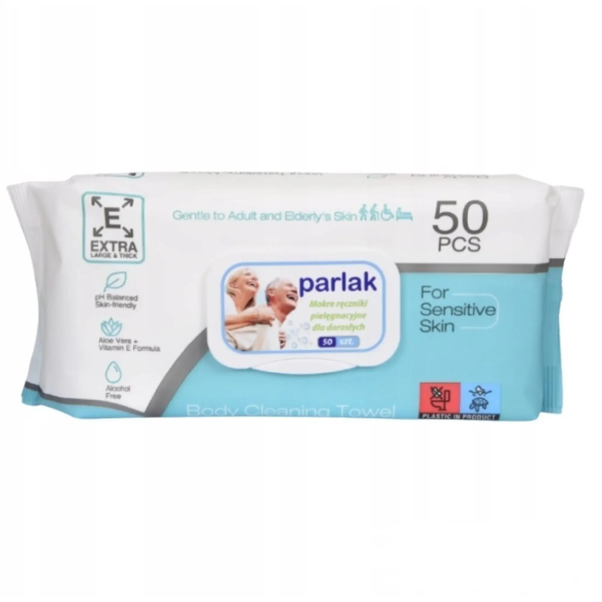 Parlak, mokre ręczniki pielęgnacyjne dla seniorów, 50 sztuk zdjęcie