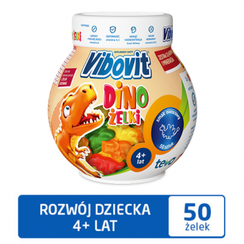 Vibovit Dino, żelki o smaku owocowym, 50 sztuk