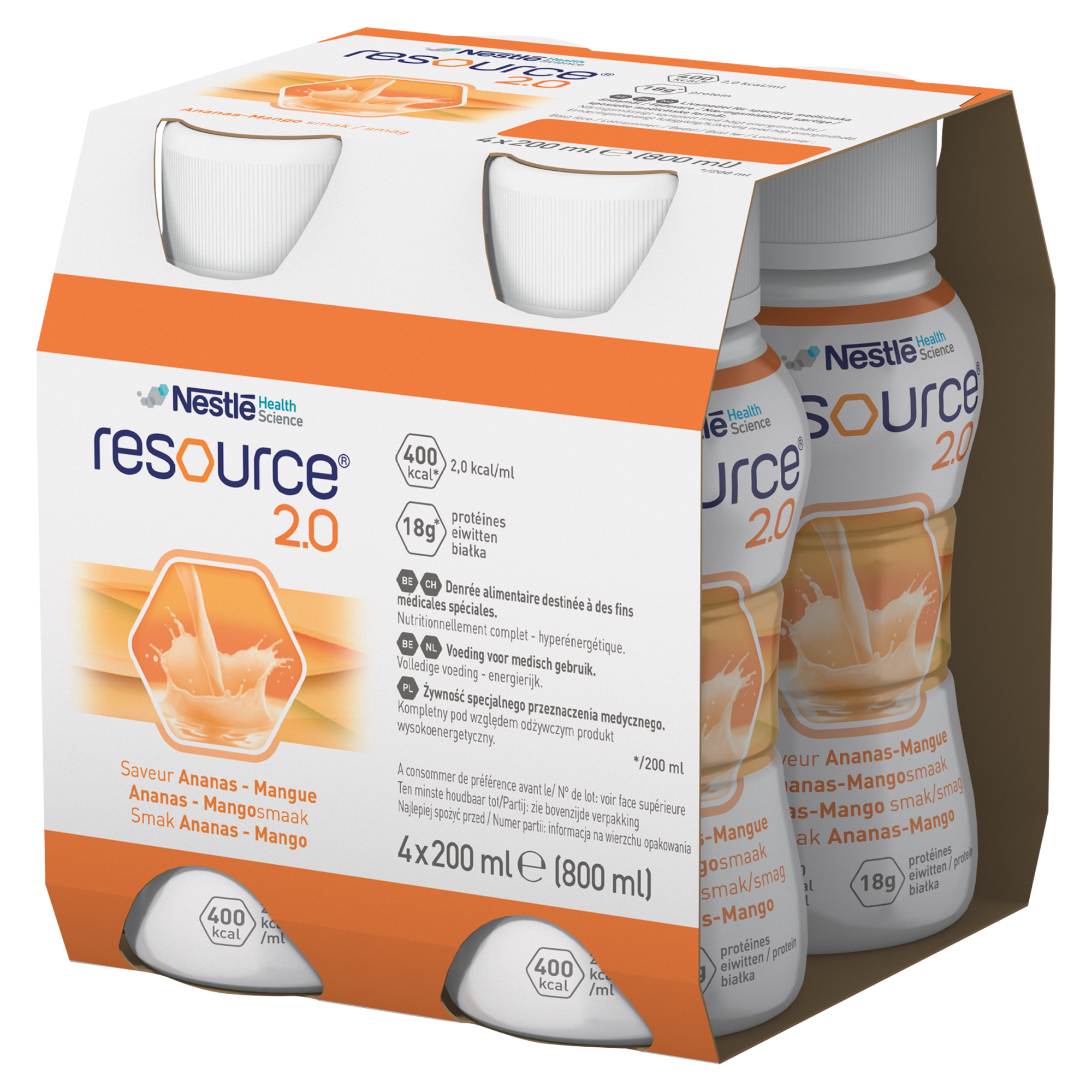 Resource 2.0, płyn o smaku ananas-mango, 4 x 200 ml zdjęcie