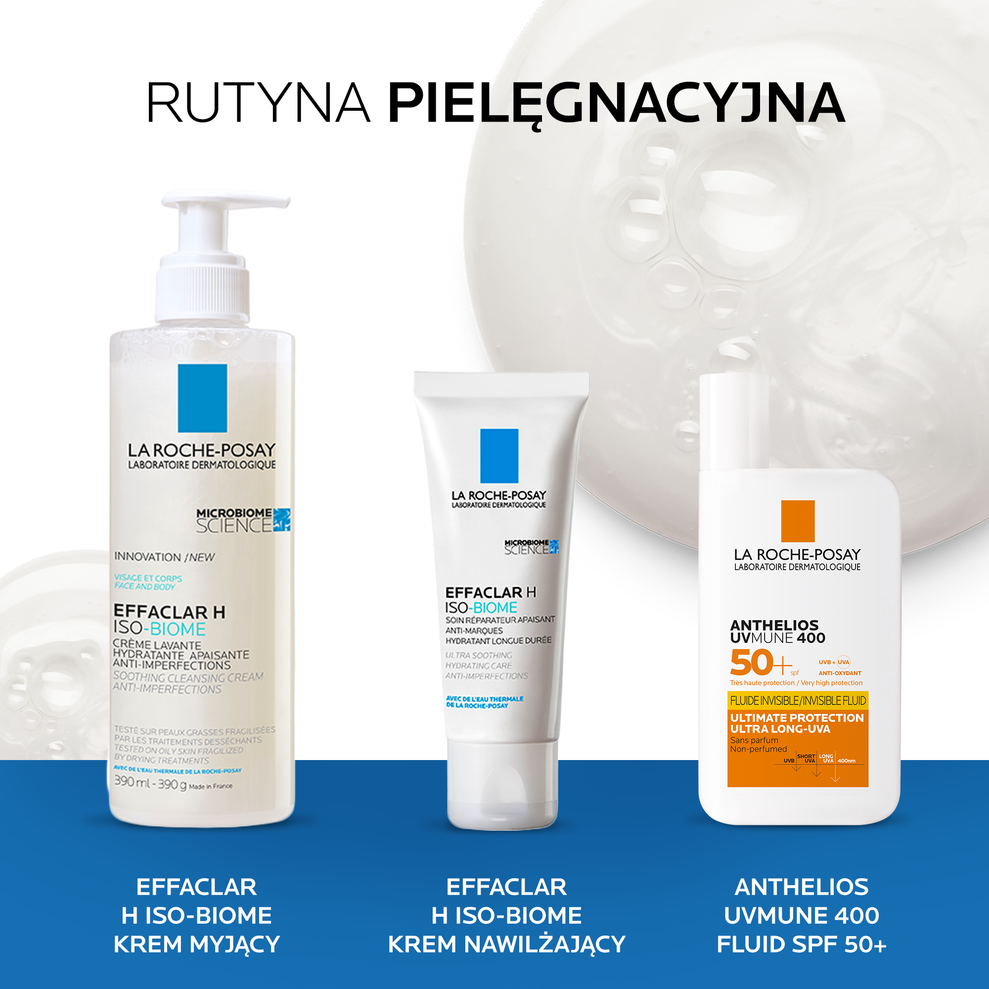 La Roche Posay Effaclar H ISO-Biome kojący krem myjący przeciw niedoskonałościom 390 ml