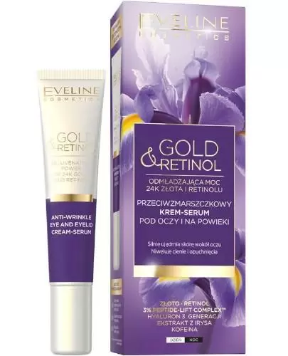 Eveline Gold&Retinol krem-serum pod oczy i na powieki na dzień i noc 20 ml zdjęcie
