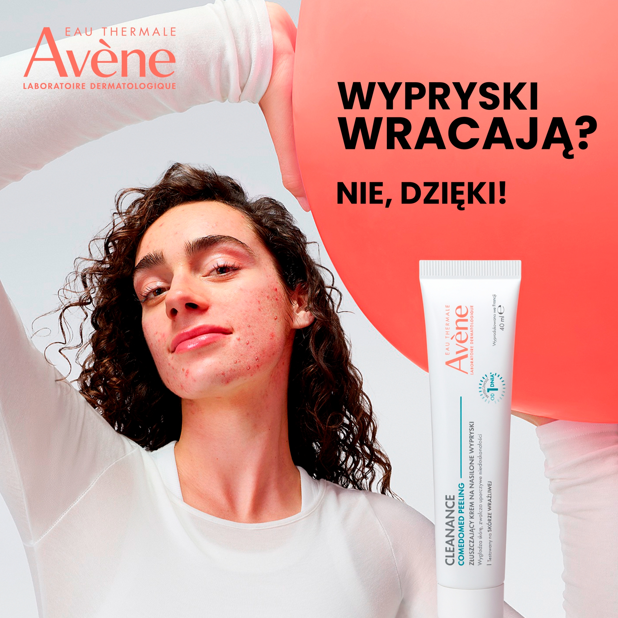 Avene Cleanance Comedomed Peeling Złuszczający krem na nasilone wypryski, 40 ml	
