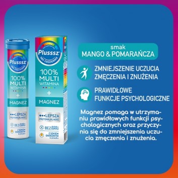 Plusssz 100% Multiwitamina + Magnez 20 tabletek musujących