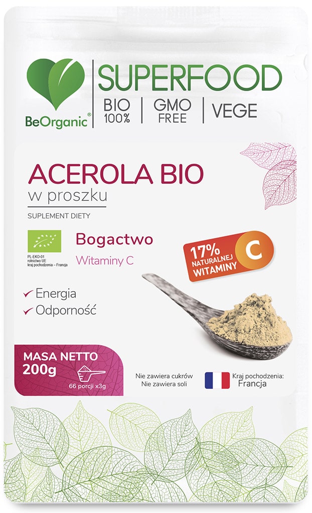 BeOrganic, Acerola BIO w proszku, 200 g zdjęcie