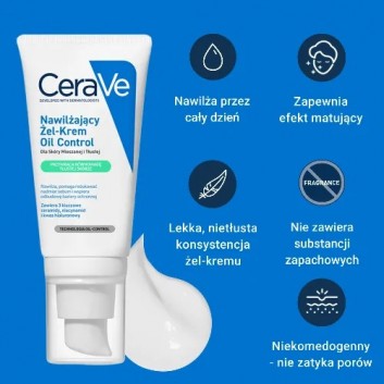 CeraVe Oil Control, nawilżający żel-krem, 52 ml