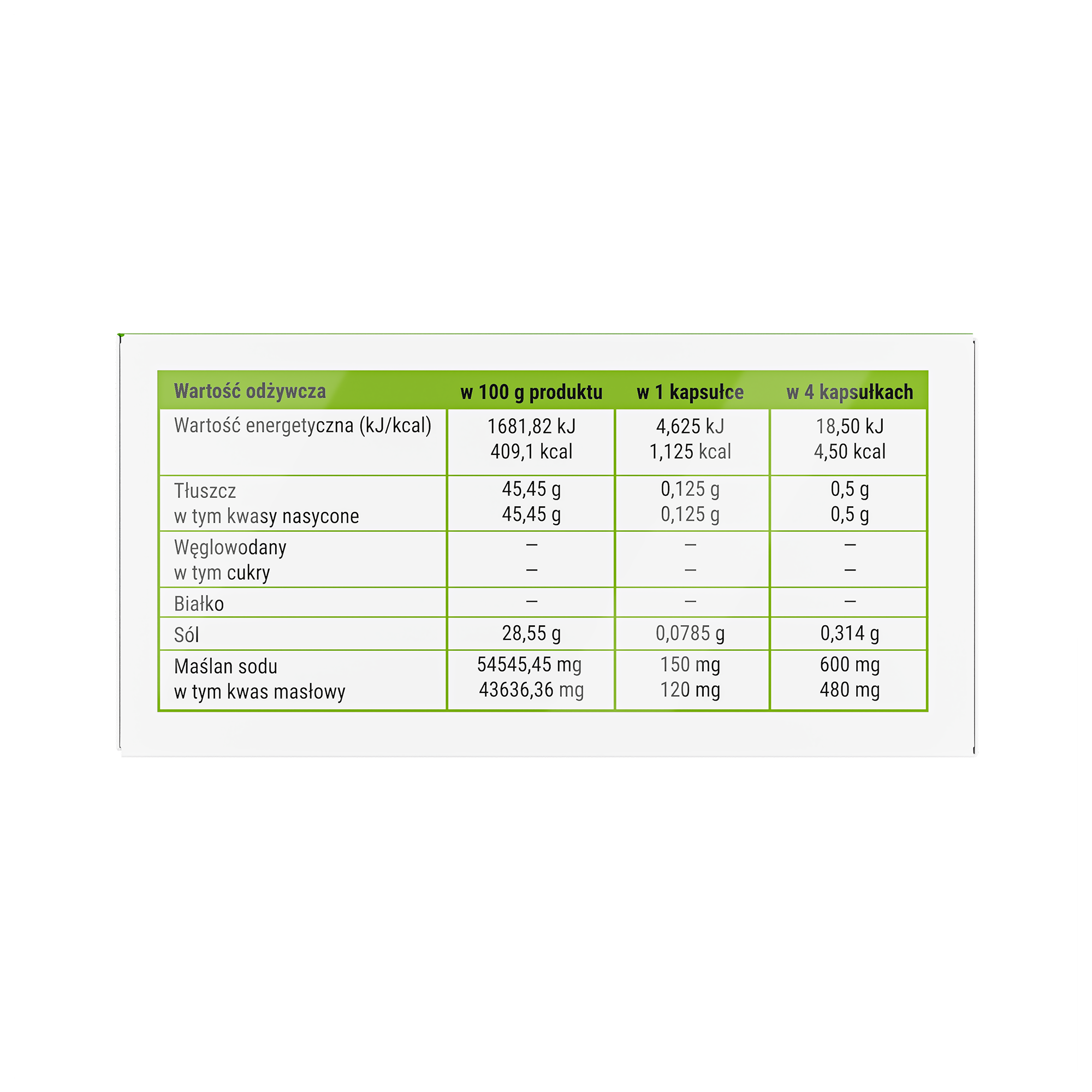 Maślan Sodu, 150 mg, kapsułki, 60 sztuk