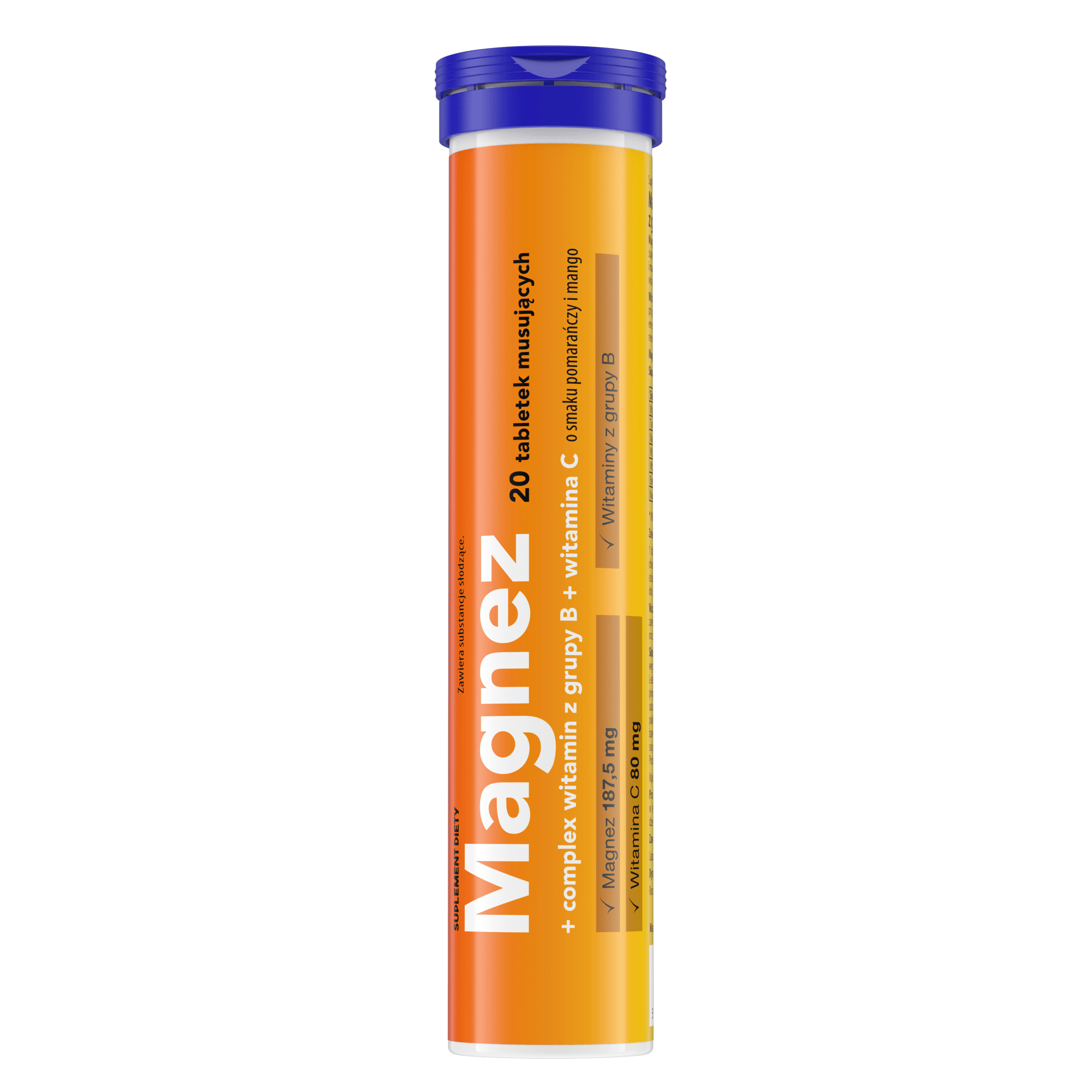 Magnez + complex witamin z grupy B + witamina C, 20 tabletek musujących zdjęcie